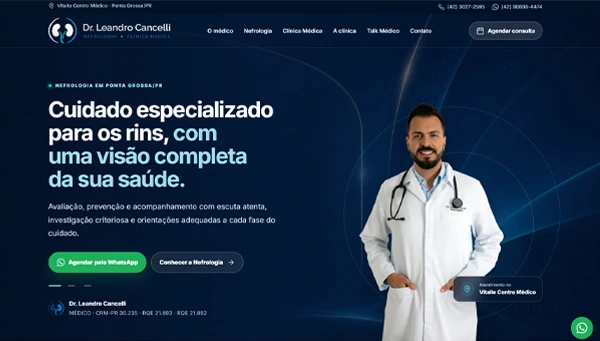 Página inicial do site Dr. Leandro Cancelli