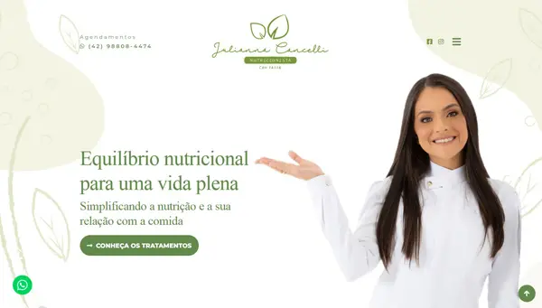 Site da nutricionista Julianna Cancelli